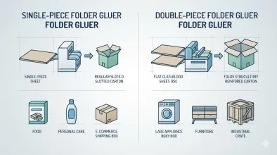 Corrugated Box Folder Gluer Machine Comparison: Double-Piece vs Single-Piece Explained